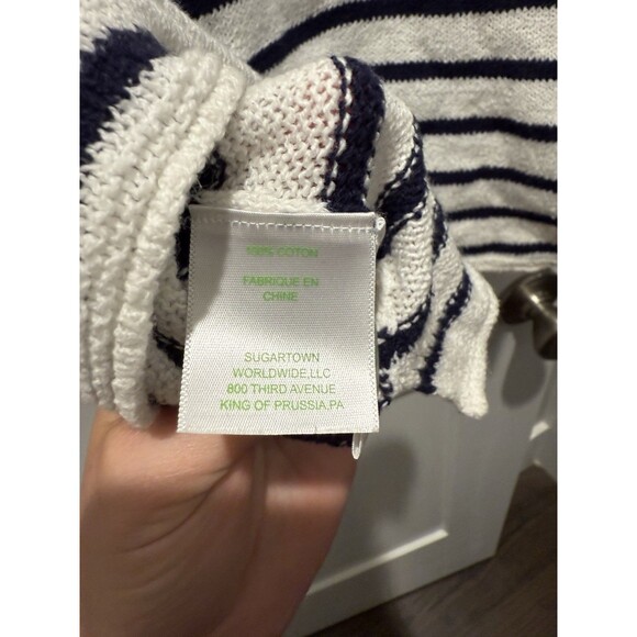 Lilly Pulitzer Sweater Size XS Nautical Quiet Luxury Beach Coastal Cotton - Picture 5 of 5